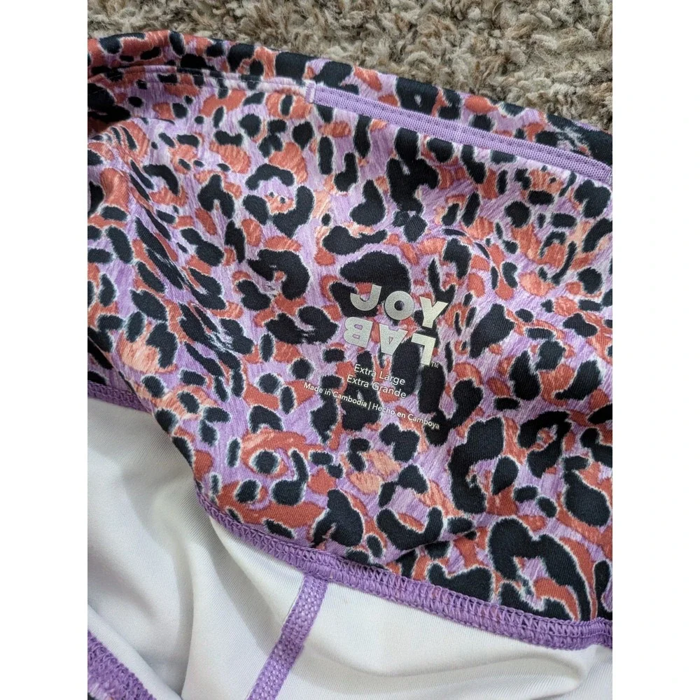 JoyLab High Rise 7/8 Tights Pink Animal Print XL NWT‎ Yoga Running Pant - Picture 7 of 9